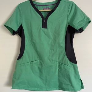 Healing Hands Purple Label Yoga Medium Green Scrub Top
